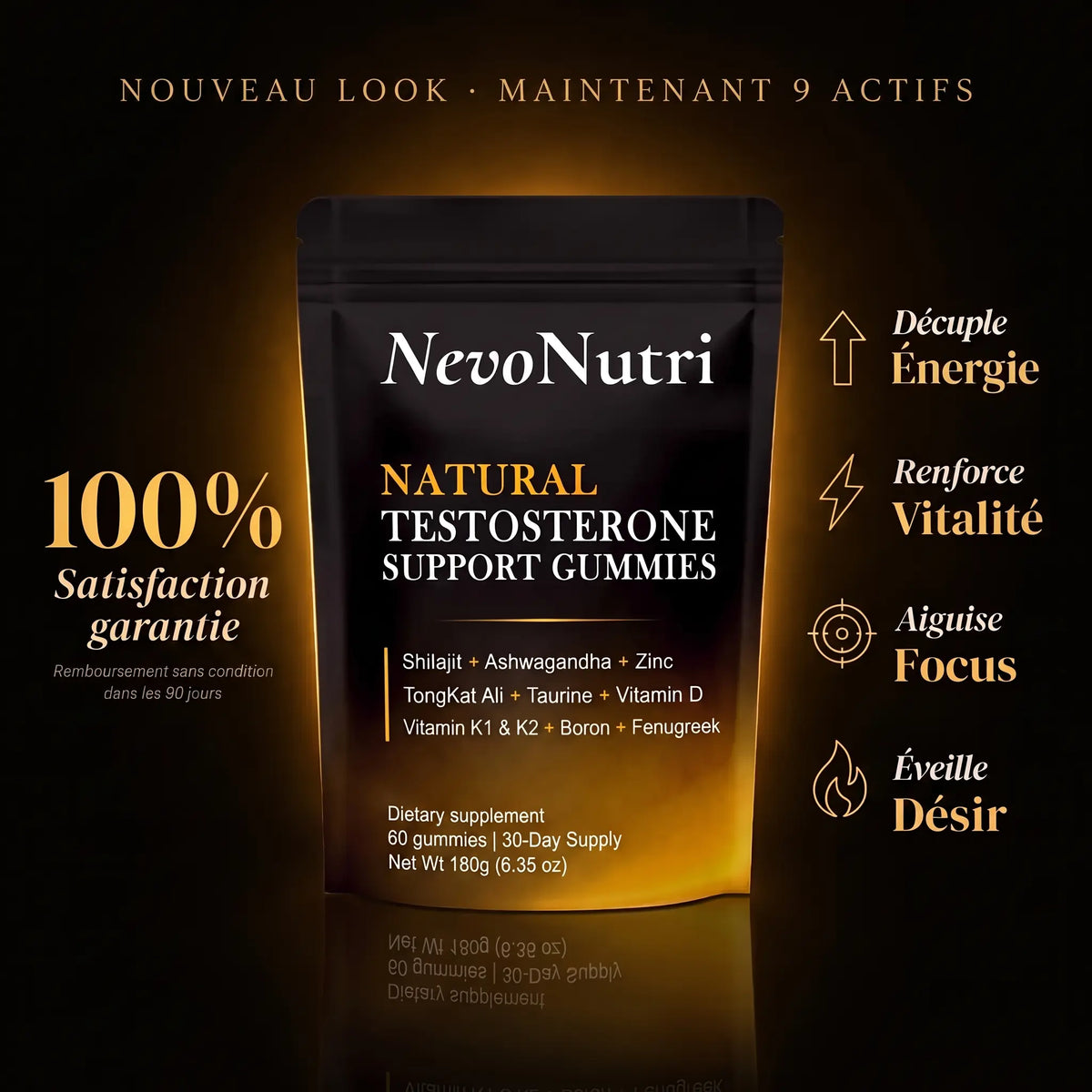 Gummies Support Testostérone 9 en 1